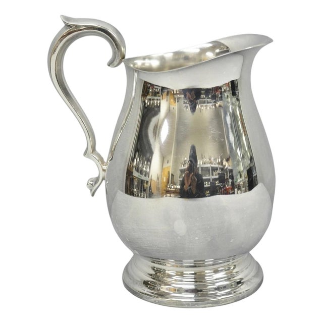 Vintage Reed & Barton 1969 Silver Plated 3.25 Pt. Bulbous Water Pitcher For Sale