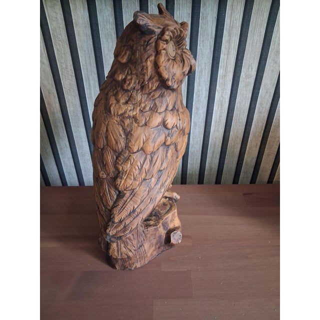 Vintage Hand-Carved Wood Owl For Sale - Image 3 of 12