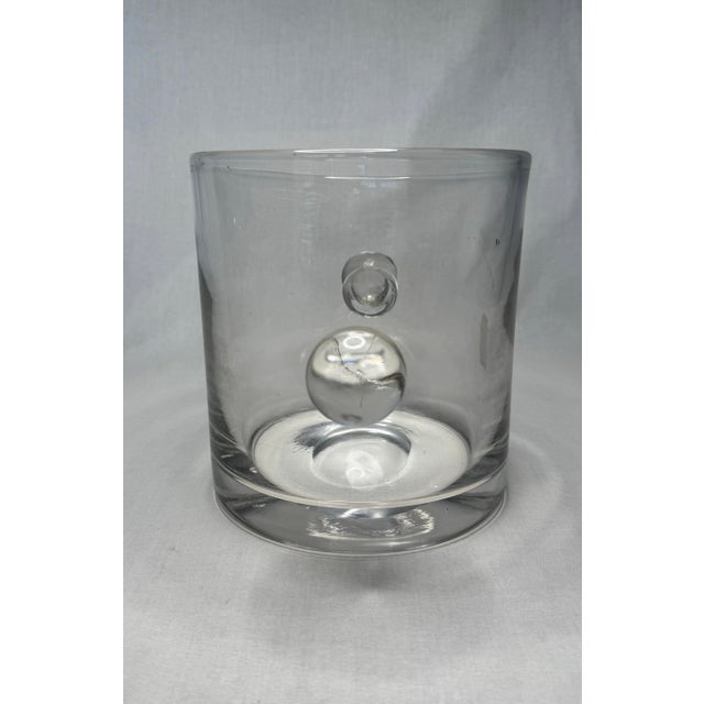 Transparent Vintage Modern Glass Ice Bucket in the Style of Tiffany & Co. For Sale - Image 8 of 12