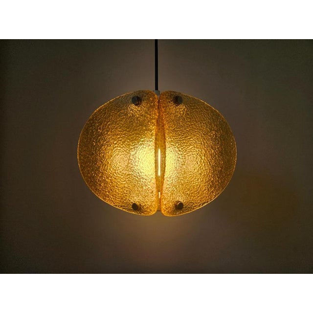 Brown Mid-Century Glass Pendant Lamp, Germany, 1960s For Sale - Image 8 of 15