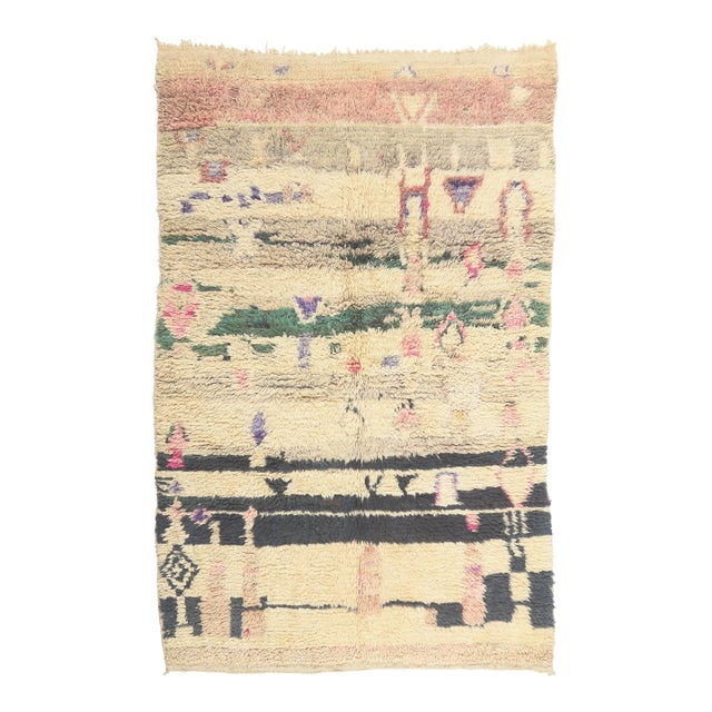 Vintage Azilal Moroccan Rug, 05'02 X 07'09 For Sale