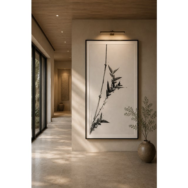 Black Hokusai Bamboo Study, Vintage Japanese Art Print, 40" X 60" For Sale - Image 8 of 11