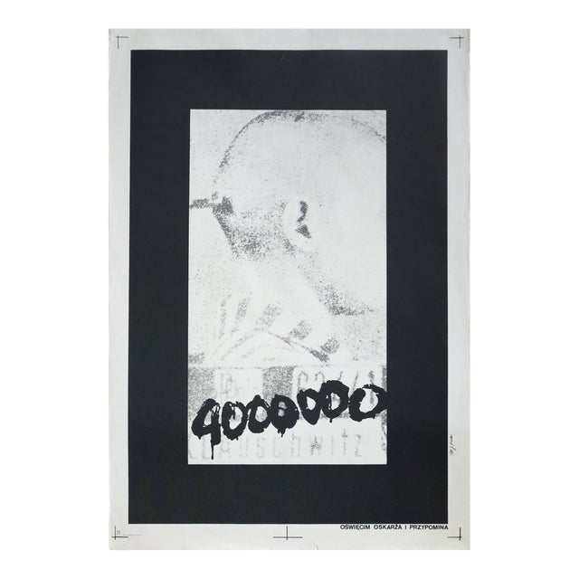 1980s Original Polish Poster, 4000000 (Auschwitz Recalls and Accuses) For Sale