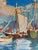 Vintage Oil Painting on Board Depicting a Harbor Scene, Artist Signed and Dated 1952 For Sale In Philadelphia - Image 6 of 9