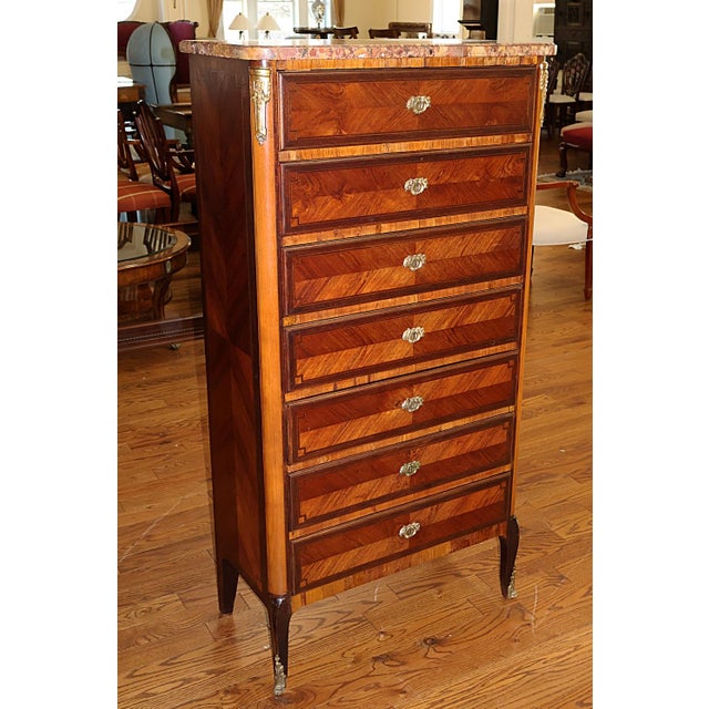 Late 19th Century French Louis XV Style Kingwood Chest of Drawers Lingerie Chest For Sale In New York - Image 6 of 10