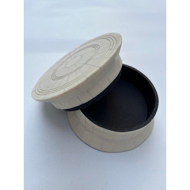 Bone Round Bone Trinket Box For Sale - Image 7 of 9