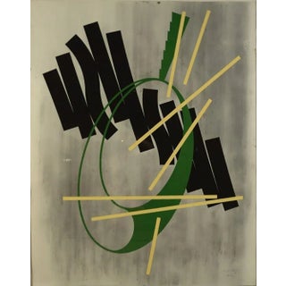 Huge 1986 Hail Nigel Oil Chalks Abstract Composition Drawing, Framed For Sale