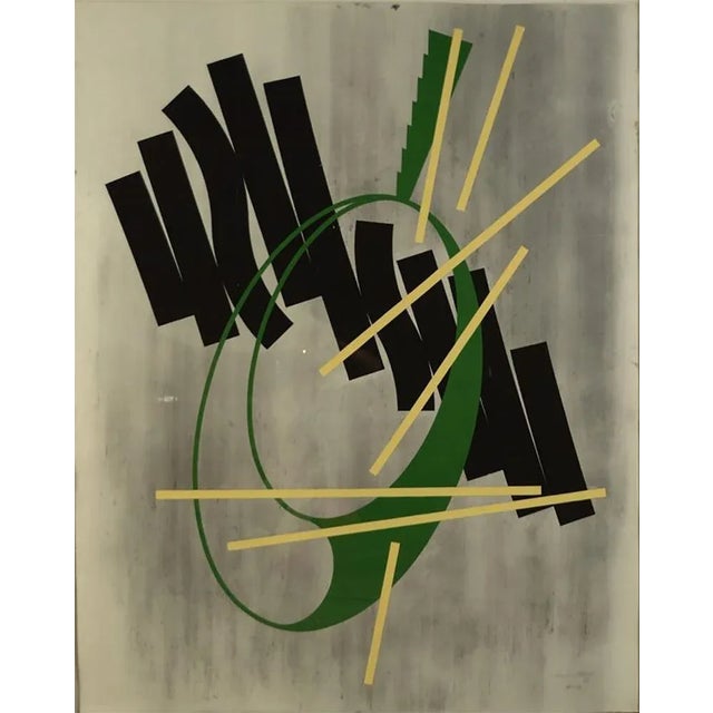 Huge 1986 Hail Nigel Oil Chalks Abstract Composition Drawing, Framed For Sale