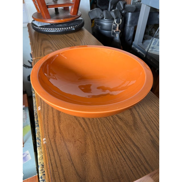 Vintage Mid-Century Modern Large 14” Ceramic Serving Bowl For Sale - Image 4 of 5