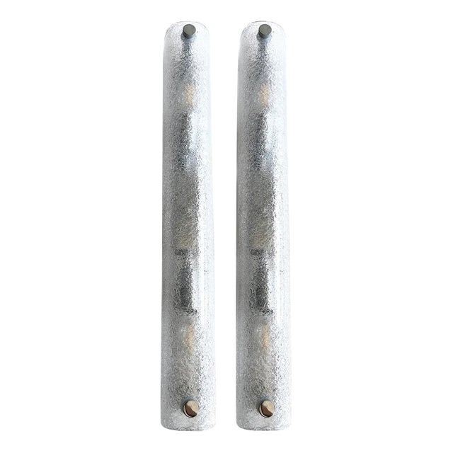 Clear Graniglia Canalina Murano Glass Wall Sconces by Simoeng For Sale