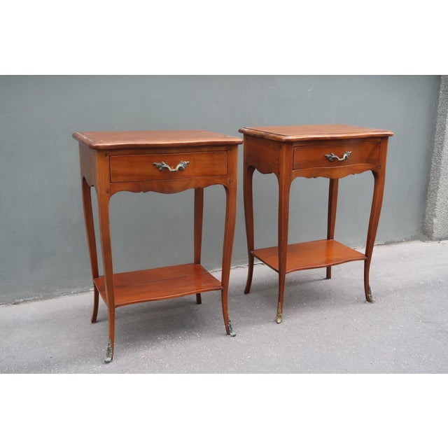 1960s Pair of French Louis XV Style Rosewood Side Tables Attributed to André Mailfert For Sale - Image 10 of 13