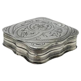 Dutch Silver Pill Box, 1863 For Sale