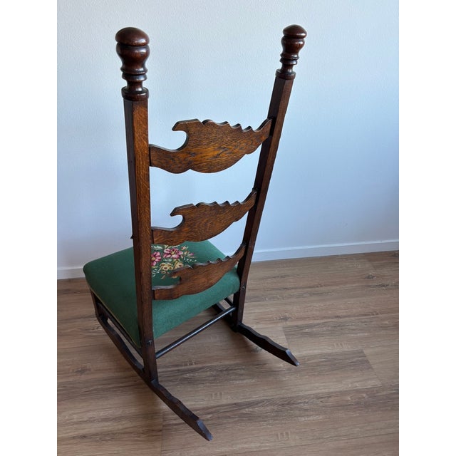 Antique High-Back Renaissance Revival Rocking Chair For Sale - Image 10 of 10