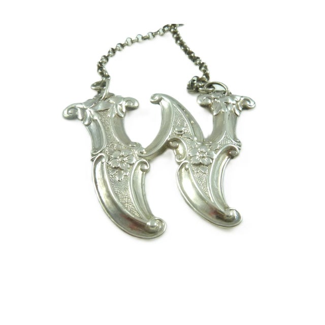 English Sterling Silver Decanter Label | "W" Whiskey | Birmingham 1852 For Sale - Image 9 of 9