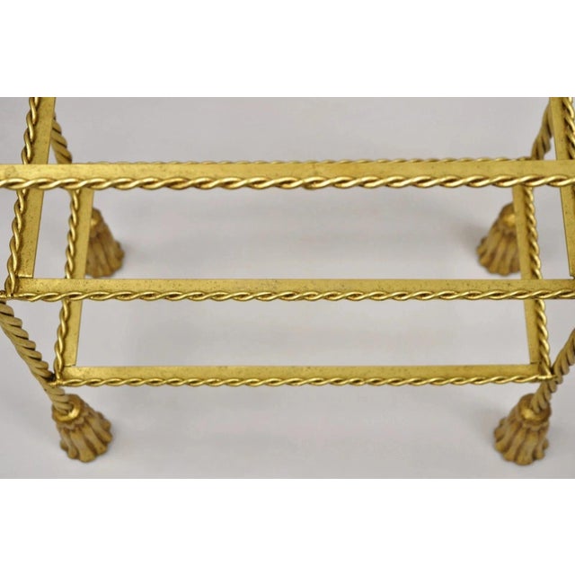 Italian Hollywood Regency Gold Gilt Iron 3 Tier Shelf Small Display Stand (A) For Sale - Image 12 of 12