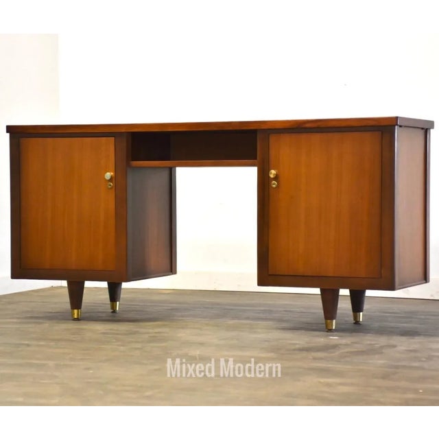 Walnut Mid Century Desk For Sale - Image 10 of 10