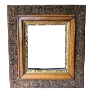 Late 19th Century Hand Carved French Tiger Wood Frame