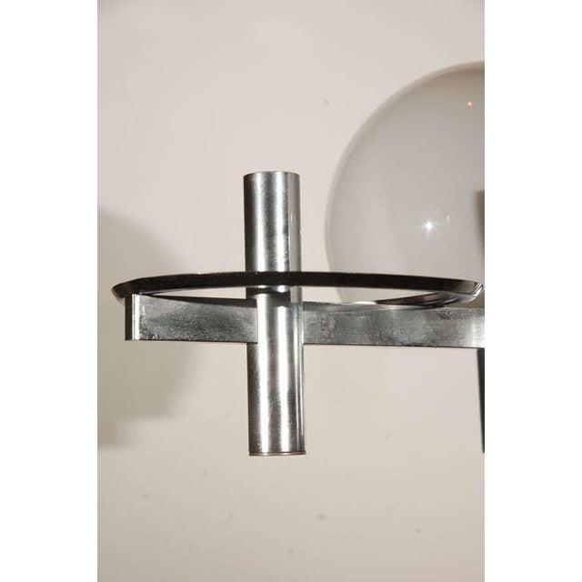 Chrome 1960s Vintage Chrome & White Lightolier Ceiling Fixture For Sale - Image 8 of 9