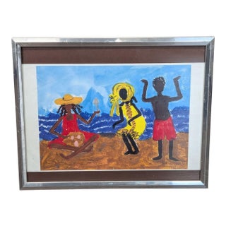 Alma White Framed Beach Scene Painting – 1999 For Sale