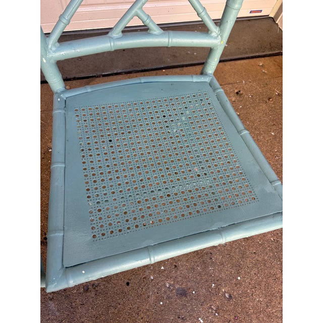 Vintage Chinoiserie Patio Dining Chairs by Meadowcraft For Sale - Image 10 of 12