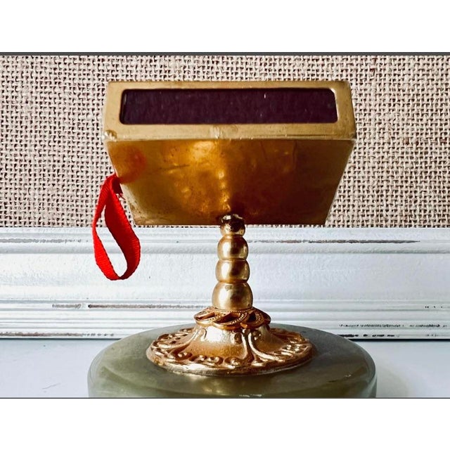 1940s Antique Brass and Onyx Match Striker For Sale - Image 5 of 8