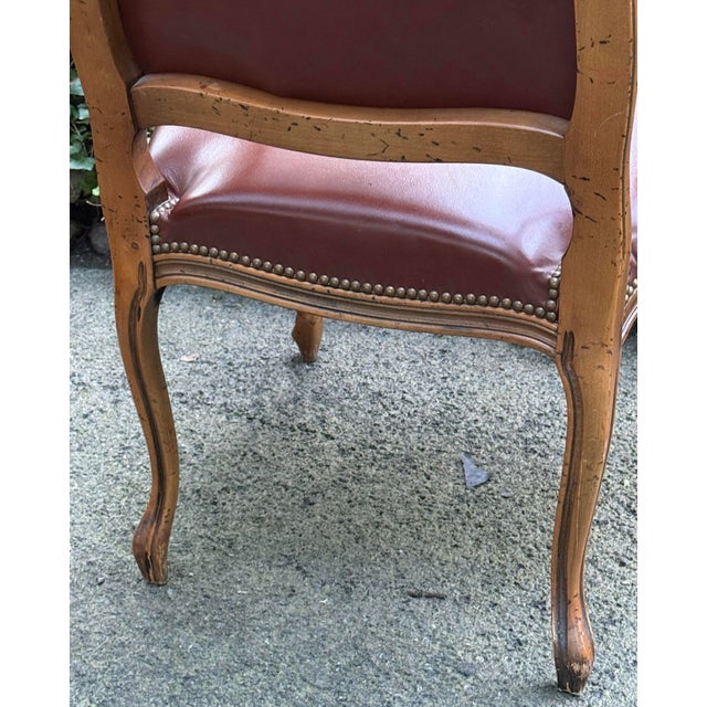 Vintage Carved French Fauteuil Armchair For Sale - Image 9 of 10