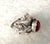 Mid-Century Modern Vintage Sterling Silver Red Tiger's Eye Brutalist Ring For Sale - Image 3 of 6