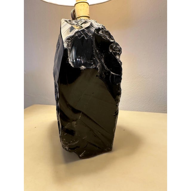Gustavo Olivieri Obsidian Emerald Green Glass Table Lamp For Sale - Image 4 of 8