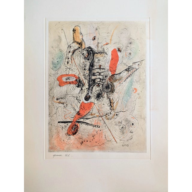 Otto Wols, Red Royal, Signed Engraving in Colors, 1963 For Sale - Image 7 of 7