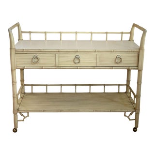 Vintage Faux Bamboo Bar Cart Casters For Sale