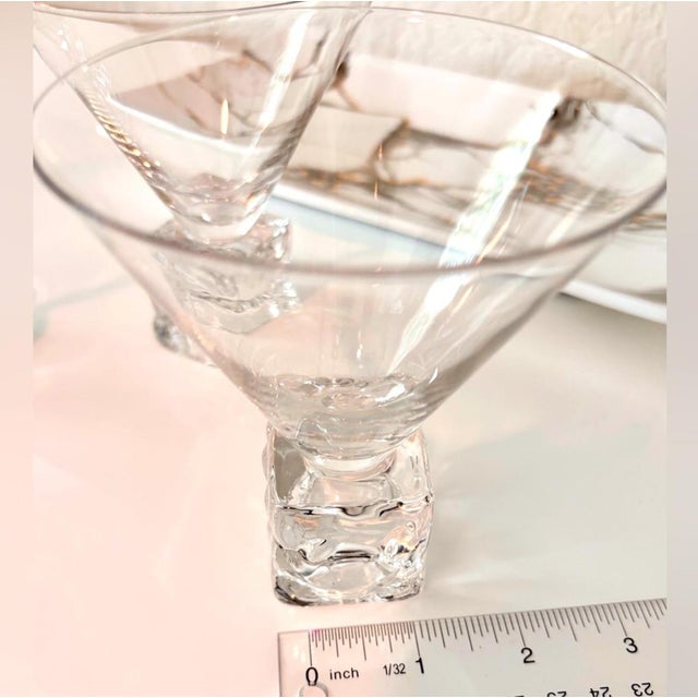 1990s DiSaronno “Melting Ice Cube” Martini Glasses- Set of 12 Glasses For Sale - Image 9 of 12