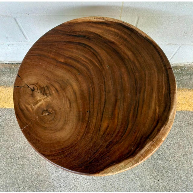 Mid-Century Modern Mid-Century Modern Style Solid Suar Wood Accent Table For Sale - Image 3 of 3
