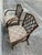 Pair of Vintage Diamond Lattice Backed Bent Arm Chairs For Sale - Image 4 of 7