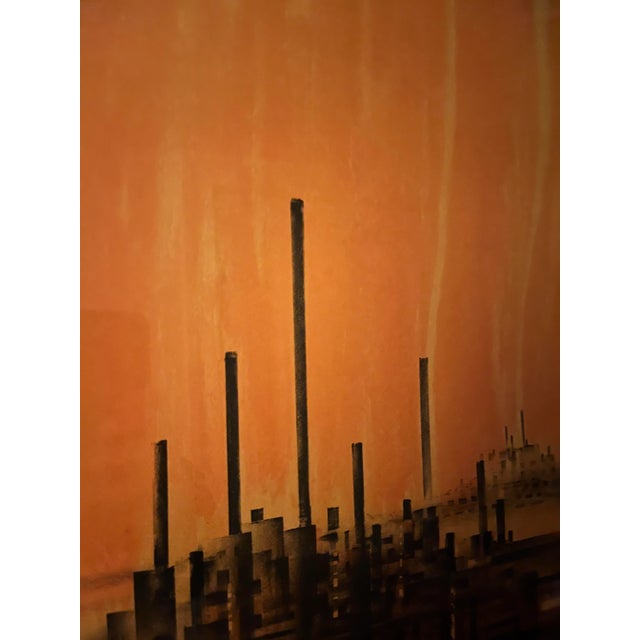 Paper Signed Lithograph 'Factory Fire' by Richard Florsheim For Sale - Image 7 of 7