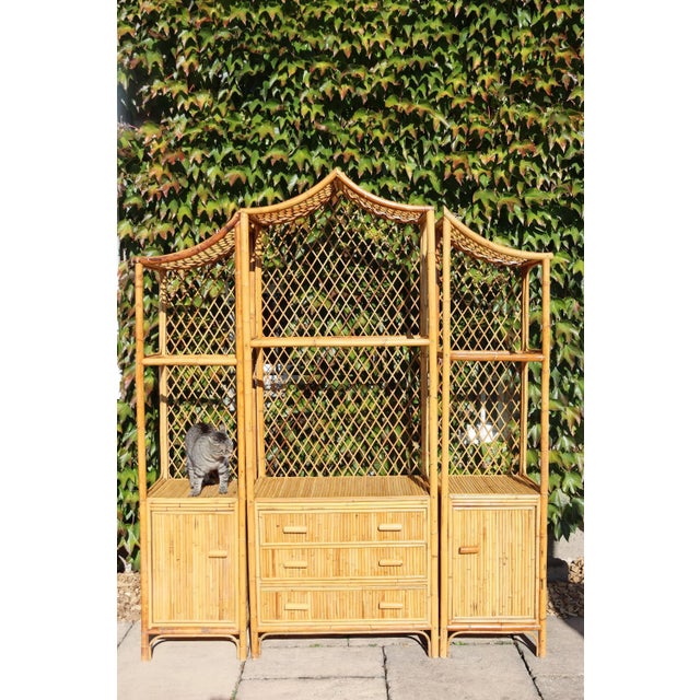 Pagoda Style Bookcase in Rattan, 1970s For Sale - Image 12 of 12