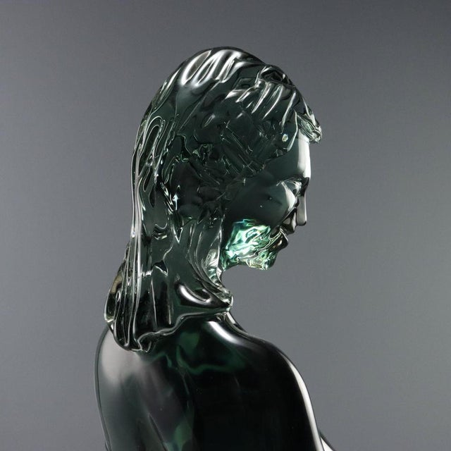 Glass Loredano Rosin, Bust of a Young Woman, Glass For Sale - Image 7 of 9