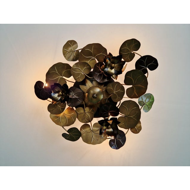 Hollywood Regency Style Brass Ceiling Light from Maison Jansen, 1970s For Sale - Image 9 of 13