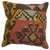 Pillow made from a vintage tibal Turkish Kilim. Measures: 16'' x 16''.