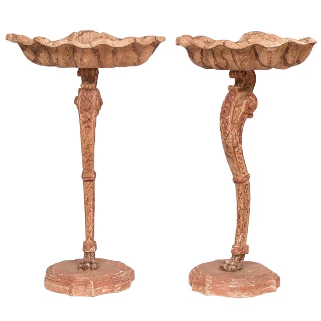 Italian Baroque Style Fonts, 1970, Set of 2 For Sale