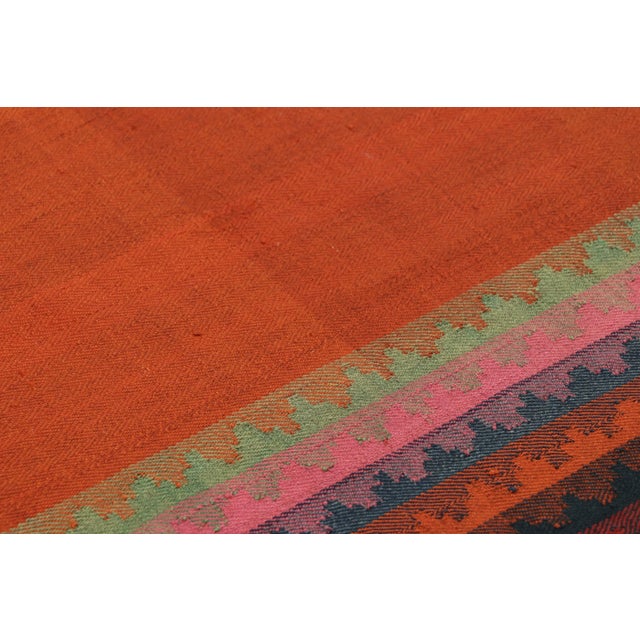 Rug & Kilim Vintage Qashqai Persian Kilim in Red, Orange, and Blue Tones - Rug & Kilim For Sale - Image 4 of 8