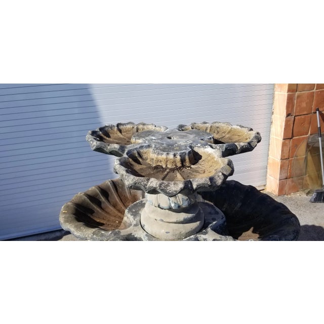 Antique 100% Original Finish 2 Layer Bird Bath For Sale - Image 4 of 10