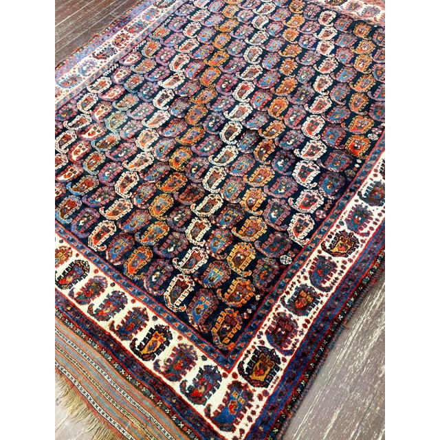Textile Early 20th Century Antique Qashqai Rug, 5'6" X7'2", #17426 For Sale - Image 7 of 9