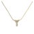 10K Yellow Gold Diamond Accent "Y" Initial Bubble Pendant Necklace For Sale