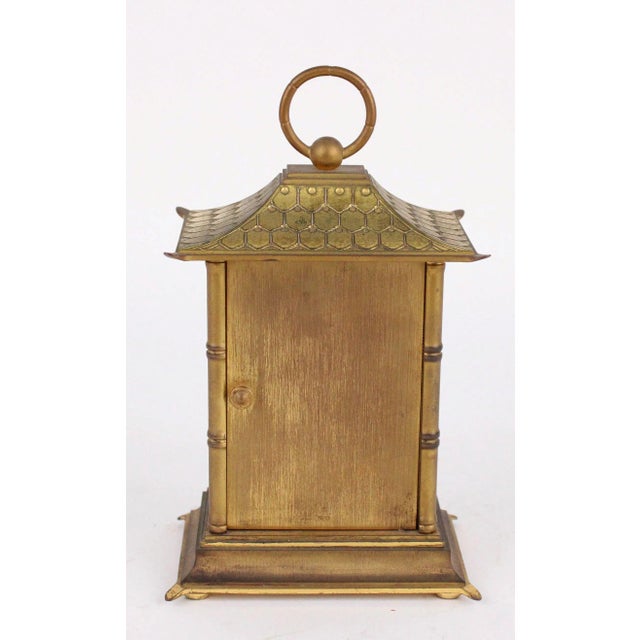 Tiffany and Co. Brass Tiffany & Co. Carriage Pagoda Form Carriage Clock For Sale - Image 4 of 6