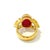 This is part of Chairish’s Fine Jewelry assortment. Red natural Ruby, Oval cabochon shape - 13 carats Blue Natural...