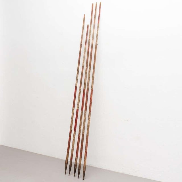 1940s Vintage Snow Measuring Poles, Spain, 1940s, Set of 5 For Sale - Image 5 of 18