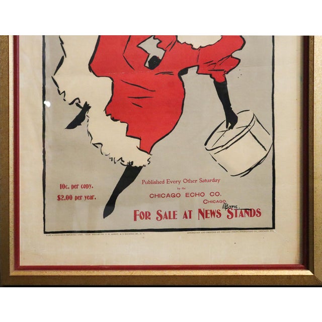 American 1896 Framed American Magazine Cover, the Echo (Gold Frame) Regular Price For Sale - Image 3 of 3