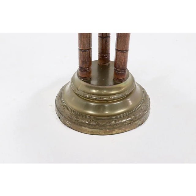 1930s Brass and Oak Side Table from KMD Daalderop, 1930s For Sale - Image 5 of 10