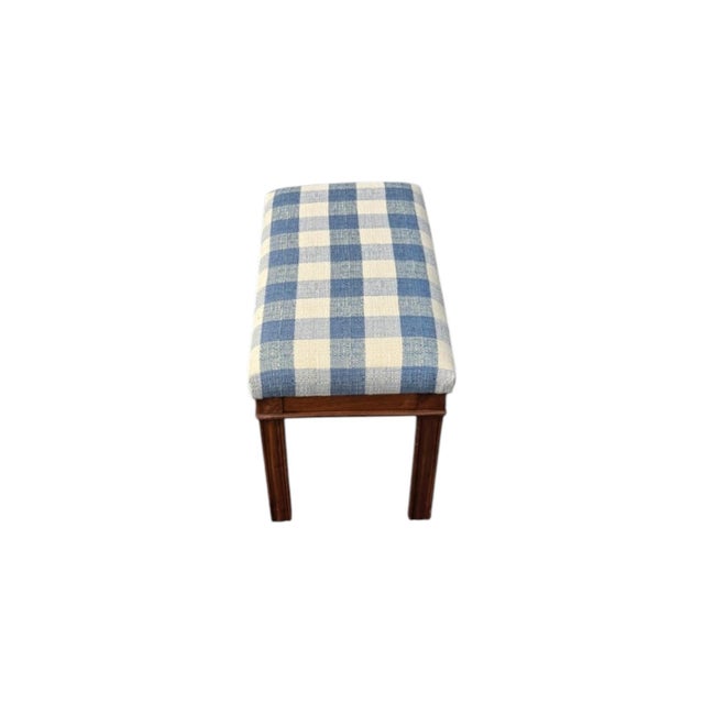1940s English Chippendale Mahogany Bench New Fabric. For Sale In Philadelphia - Image 6 of 10