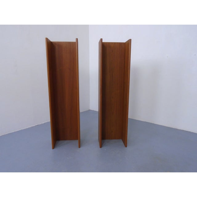 Pair of minimalist teak wall shelves from the 1960s.